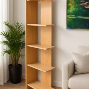 Wooden Book Rack Shelf – Wall Mounted Storage Organizer